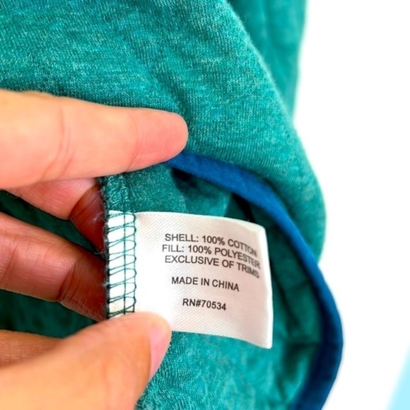 ORVIS - Teal & Blue Quilted Button Long Sleeve Pullover Size Small - Picture 9 of 11